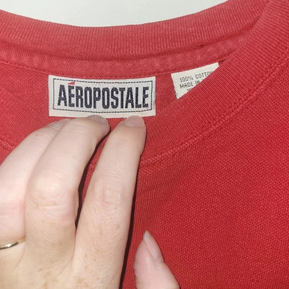 Aeropostale Vintage Aero 87 Mens Med Tee Red w/blue stripe Y2K Millennium LOT N - Picture 5 of 8